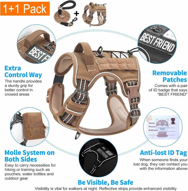 Detalle 2 de Haapaw Heavy Duty Tactical Dog Harness Large