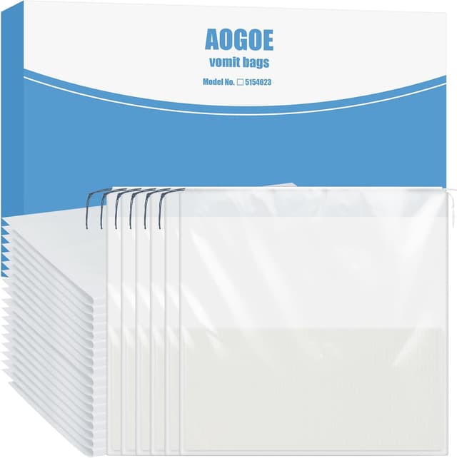 Detalle de AOGOE Sacs à Vomi 1000 mL 36 pcs 🤢