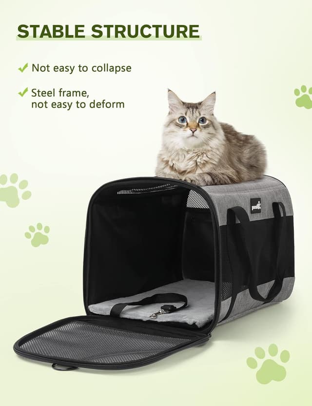 Detalle de pecute Pet Carrier Bag for Pets 5kg Grey