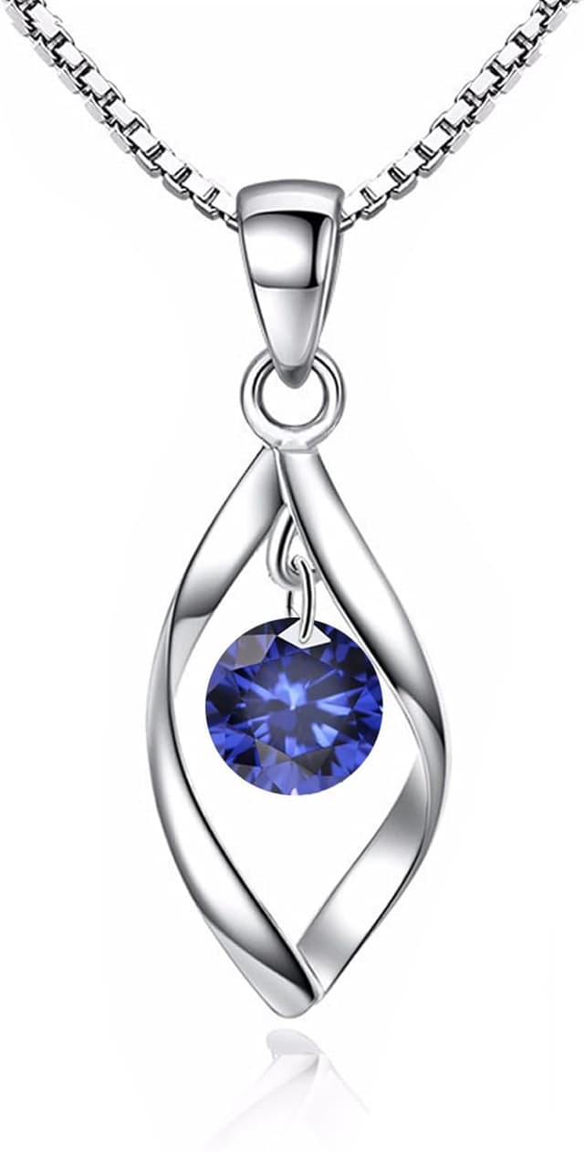 Detalle de Zolkamery Schmuckset aus 925 Sterling Silber für Damen: Twist-Halskette & Ohrhänger mit Zirkonia