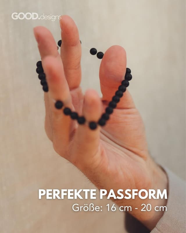 Detalle de GD GOOD.designs Partnerarmband mit Buchstaben und echten Naturstein-Perlen (Paar-Geschenk)