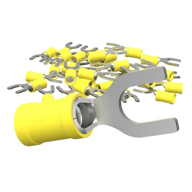 Detalle de AUPROTEC 25x connettori a forcella (capicorda) parzialmente isolati per cavi 2,5–4,0 mm², foro M6, nero