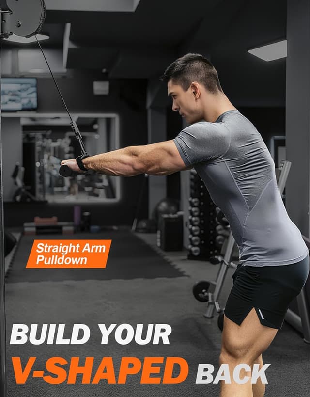 Detalle 2 de Fitarc Straight Bar Cable Attachment – Non-Slip Triceps & Lat Pull Down Bar for Home Gym