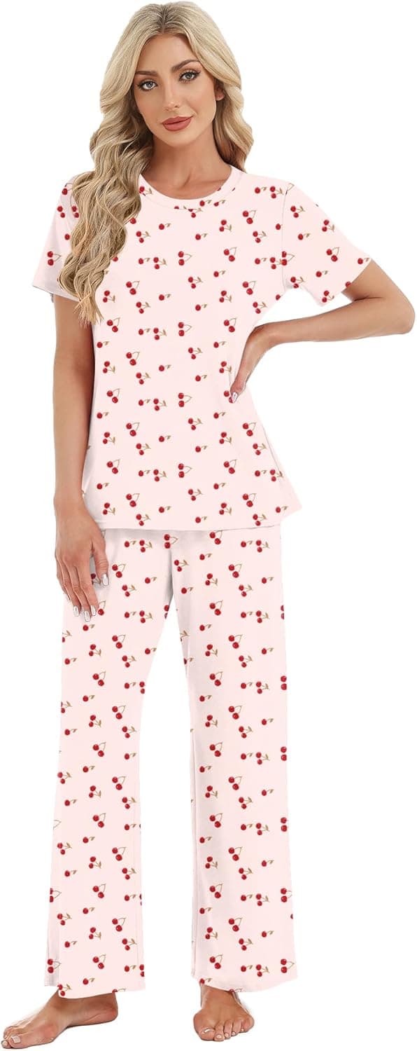 Detalle de Rapbin Damen Schlafanzug Lang als 2-teiliges Pyjama-Set mit Taschen