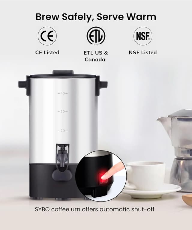 Thumbnail 4 de SYBO 6L Commercial Coffee Maker 45-Cup