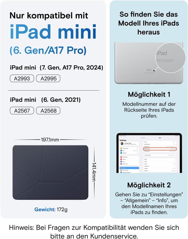Detalle de MOFT Dynamic Folio Hülle für iPad mini 2021 (6. Gen) & iPad mini 2024 (A17 Pro) – schlank, magnetisch, mit Ständer