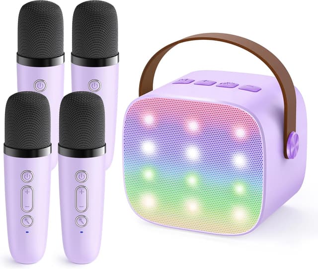 Detalle de YLL Upgraded Mini Karaoke Machine 4 mics ๐ค