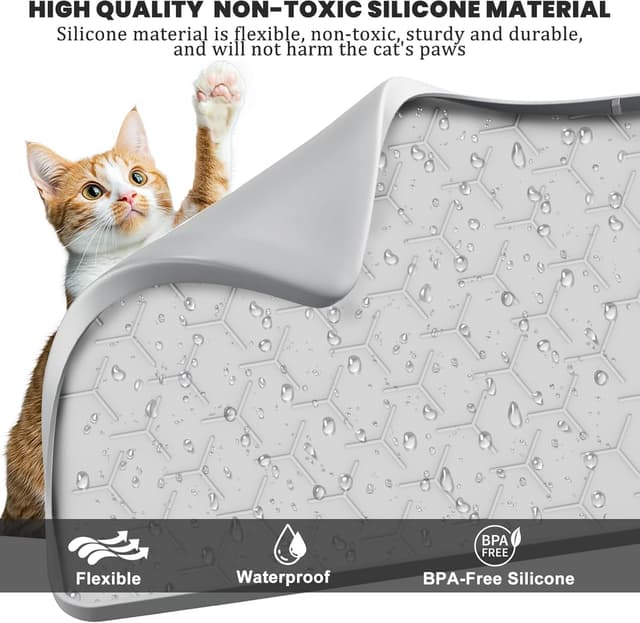 Detalle 2 de Katzenstreu Matte XXL 88 × 56 cm Grau