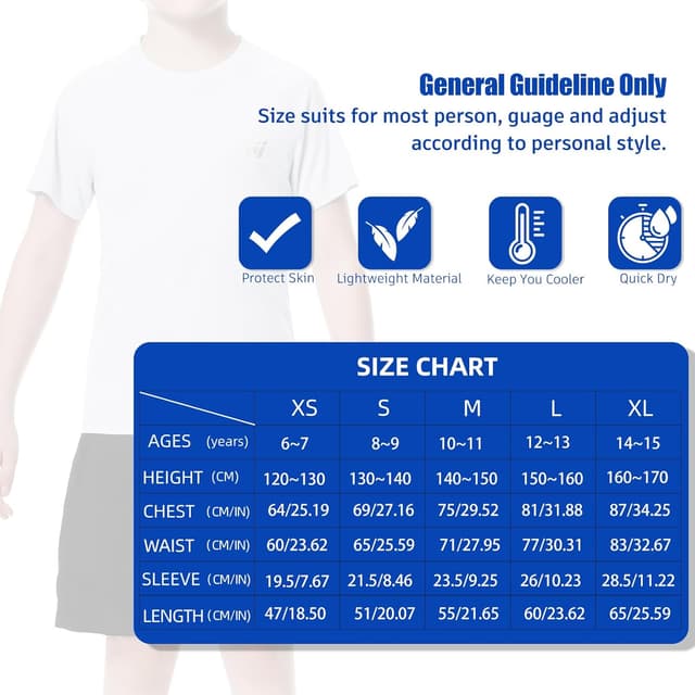 Detalle 2 de MEETWEE Ragazzi rash guard manica corta UV UPF50+