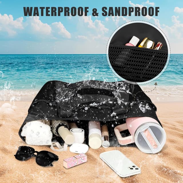Detalle de flintronic Borsa Mare Grande Donna impermeabile con rete e tasche, per spiaggia e piscina