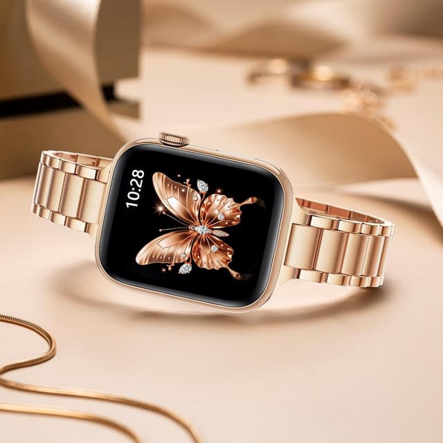 Detalle 2 de WFEAGL Slim Stainless Steel Replacement Strap (RoseGold) for Apple Watch 40mm/38mm/41mm/42mm