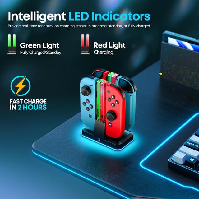 Detalle 2 de Rysker Switch Joy-Con Ladestation für 4