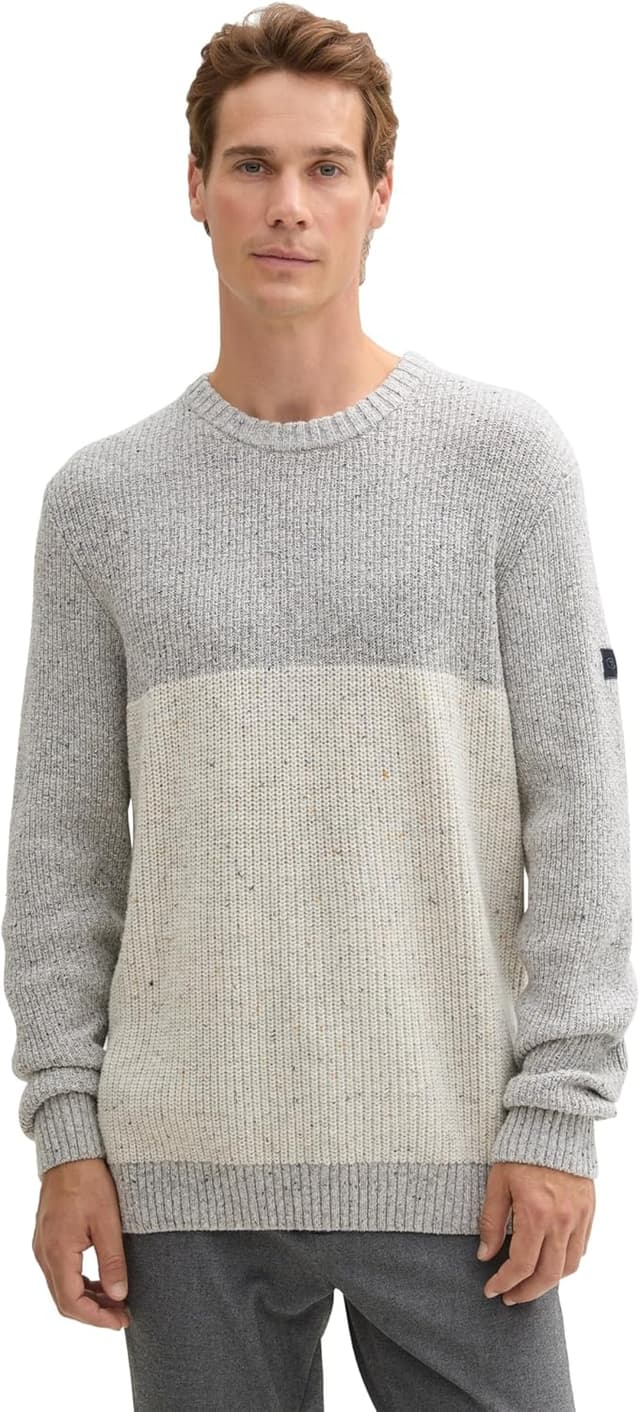 Thumbnail 6 de TOM TAILOR Pullover da uomo in jersey testurizzato con logo sulla manica