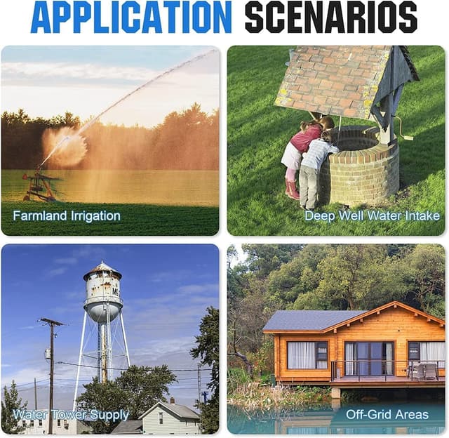 Thumbnail 6 de DCHOUSE set di pompe solari per fontana con batteria di backup 12V, pannelli 120W e controller 20A