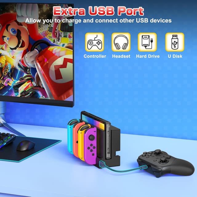 Detalle de Klipdasse Charging Dock for Nintendo Switch & Switch OLED (Up to 4 Joy-Con Controllers)