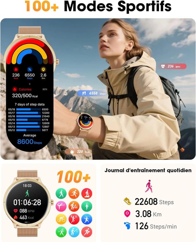 Thumbnail 4 de Montre connectée 1,75" HD avec double bracelet