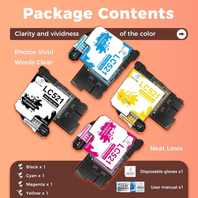 Thumbnail 4 de Miss Deer LC521 compatibili Brother, 4 cartucce