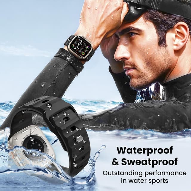 Detalle de TiMOVO 6 Pack Sport Strap for Apple Watch Ultra & Series (water-resistant silicone, 27 mm wide)