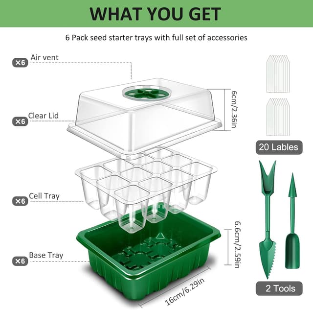 Thumbnail 5 de YAUNGEL Seed Trays 72‑cell, 6 pack 🌱