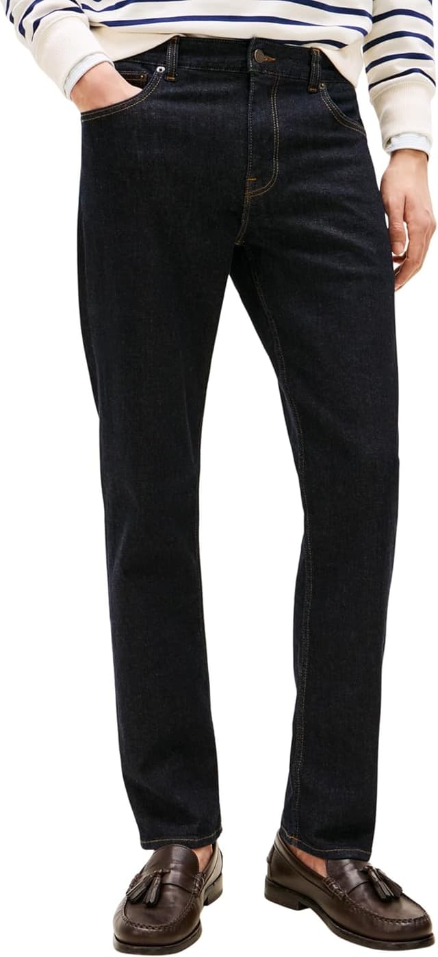 Detalle de Tommy Hilfiger Men’s Straight Fit Denton Mid Rise Jeans