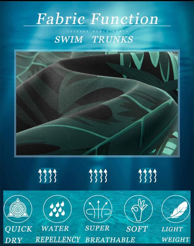 Detalle de APTRO Herren Badehose Lang Boardshorts mit Innenslip – schnelltrocknend, wasserabweisend