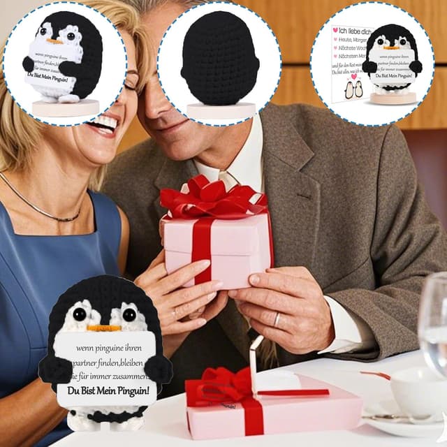 Detalle 1 de BOAITE Ich Liebe Dich Pinguin Geschenk