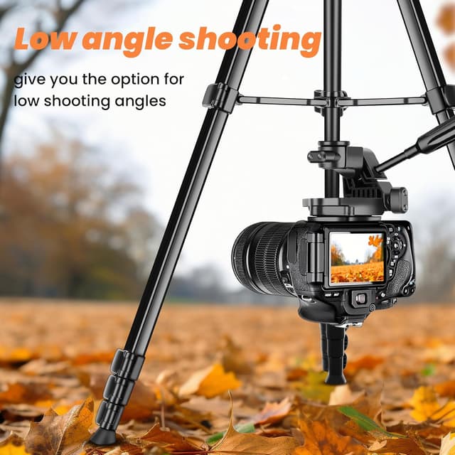 Detalle 2 de Nineigh Kamera-Handy-Stativ 190 cm mit 3-Wege-Kopf und Fernauslöser