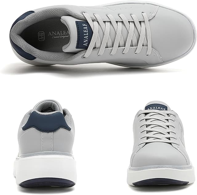 Detalle de ANALEAF Mens Fashion Trainers Casual Sneakers – lightweight everyday business shoes
