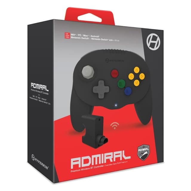 Detalle de Hyperkin Admiral Premium BT Controller for N64 (Space Black) — Nintendo 64