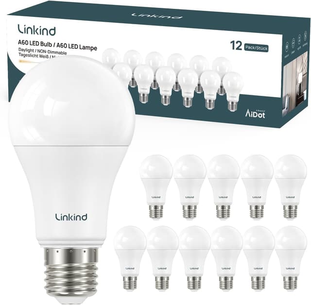 Detalle de Linkind 13,5W Superhell E27 LED-Lampe A60 Edison, 1.521 lm, 2.700K (warmweiß), 12er-Set