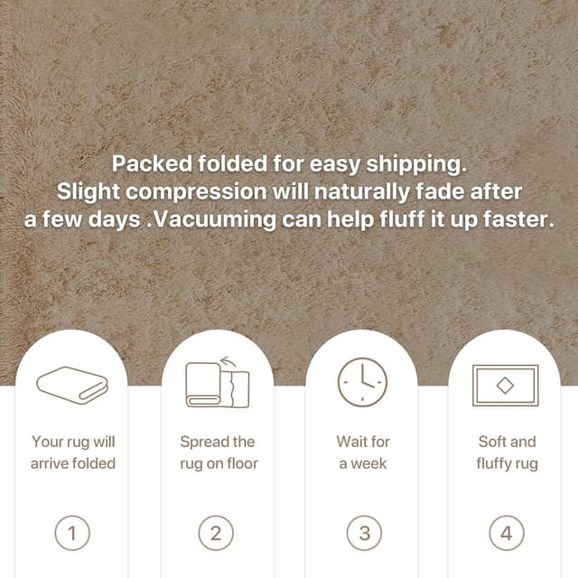 Thumbnail 5 de BEIMO Tapis Shaggy Blanc Neige 60x120cm đźŹ