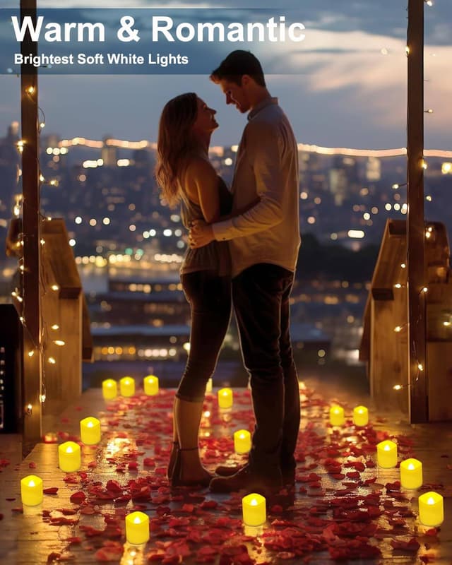 Detalle 1 de Jialine rechargeable LED tea lights 6 pack