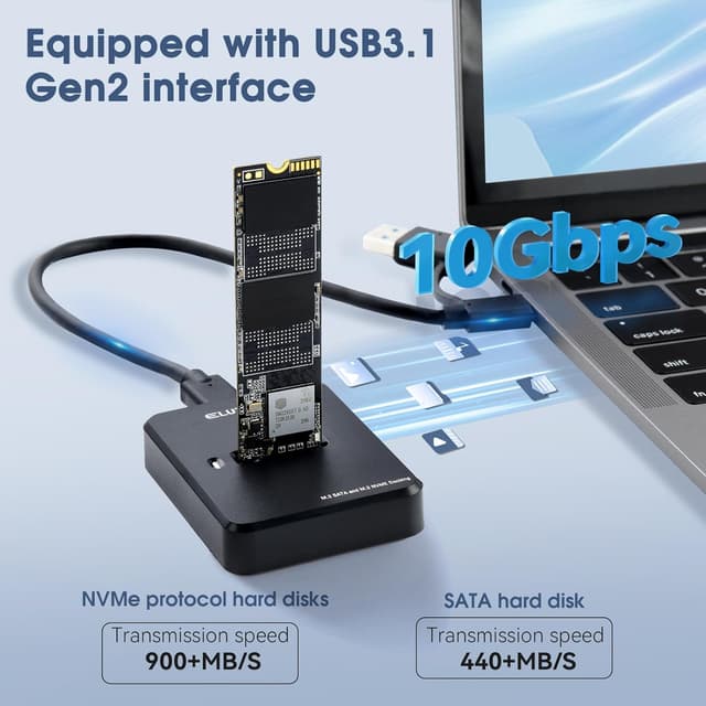 Detalle 2 de ELUTENG M.2 NVMe to USB C Dock
