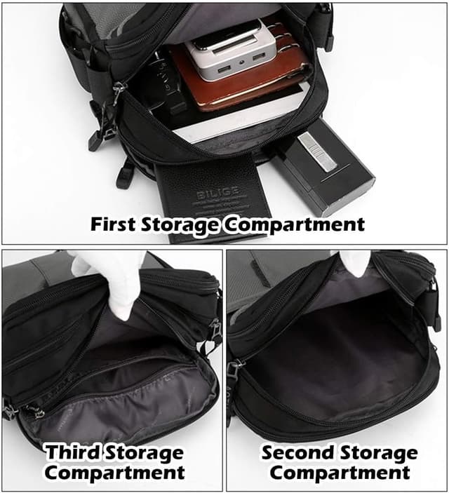 Detalle 2 de SPAHER Umhängetasche für Herren aus Oxford-Nylon – wasserabweisende Messenger Bag für iPad & Alltag