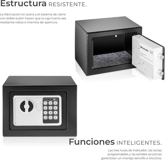 Thumbnail 2 de tectake® Caja fuerte pequeña 23 x 17 x 17 cm