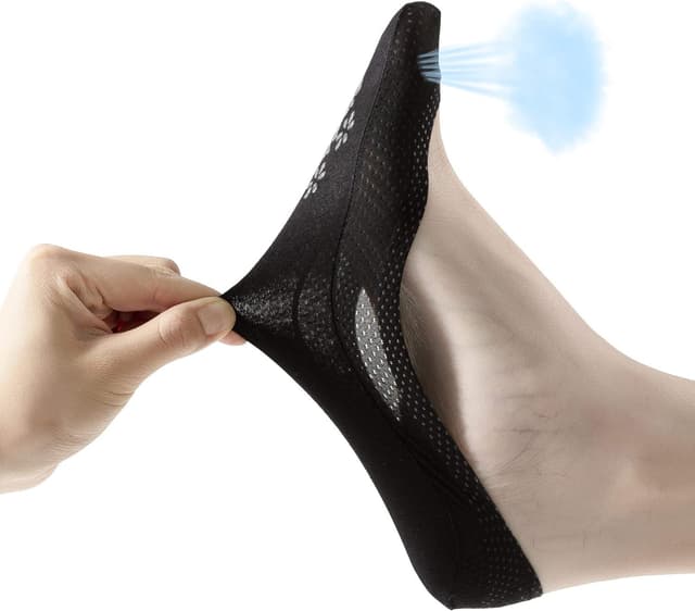 Detalle de JARSEEN 4 paia di calzini fantasmini donna invisibili traspiranti, antiscivolo e con fondo in cotone