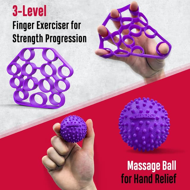 Detalle de FitBeast Grip Strengthener Kit (6 Pack) with Adjustable Resistance & Hand Therapy Balls