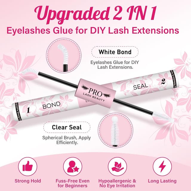 Detalle 2 de PROLASHBEAUTY Lash Cluster Glue (Clear Bond & Clear Seal) 10ml