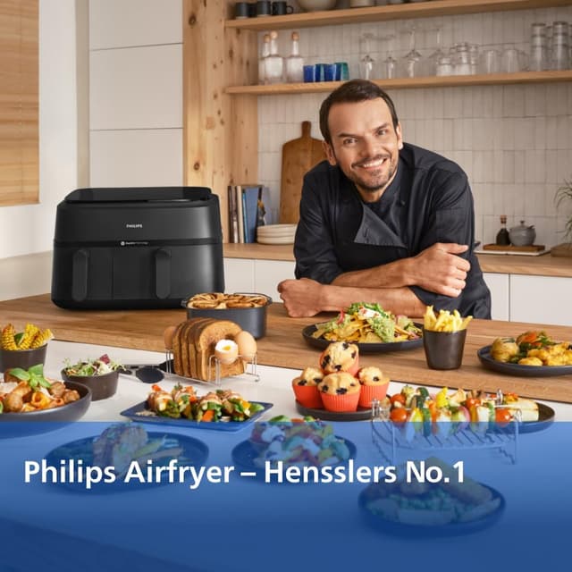 Thumbnail 2 de Philips Airfryer Dual Basket 3000 Series Heißluftfritteuse 9L