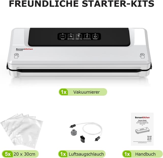 Thumbnail 4 de Bonsenkitchen Vakuumiergerät 30 Beutel/15 Min