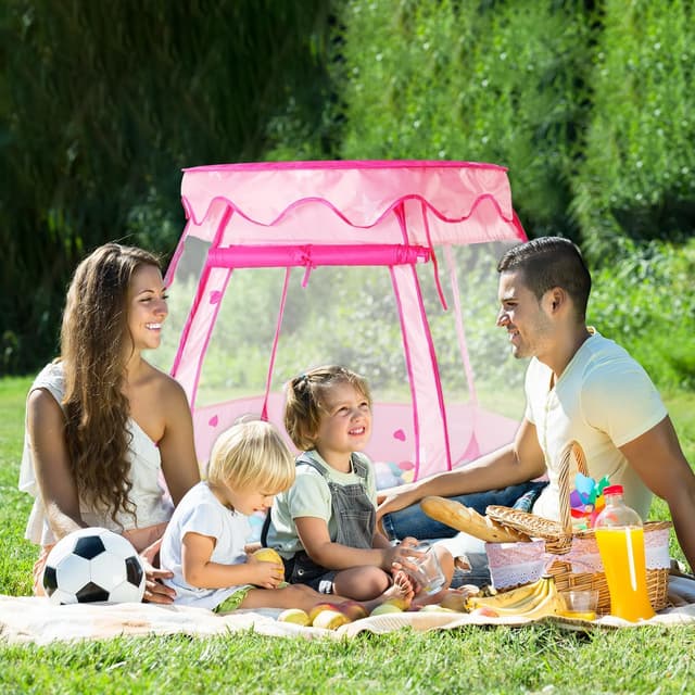 Detalle 2 de Pop Up Princess Tent with Star Lights 49.3in