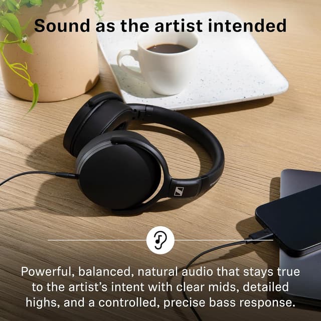 Detalle 2 de Sennheiser HD 400U cuffie over-ear cablate con telecomando smart, nero