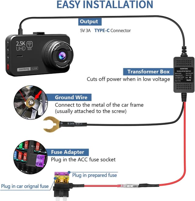 Thumbnail 4 de Upgraded Dash Cam Hardwire Kit 13ft cable