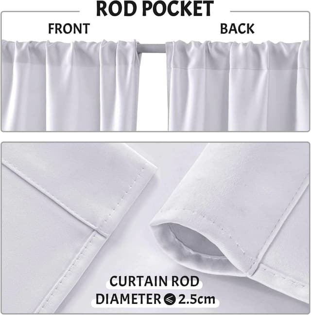 Detalle 2 de MRTREES Petit Rideau Occultant Blanc 90x120 cm