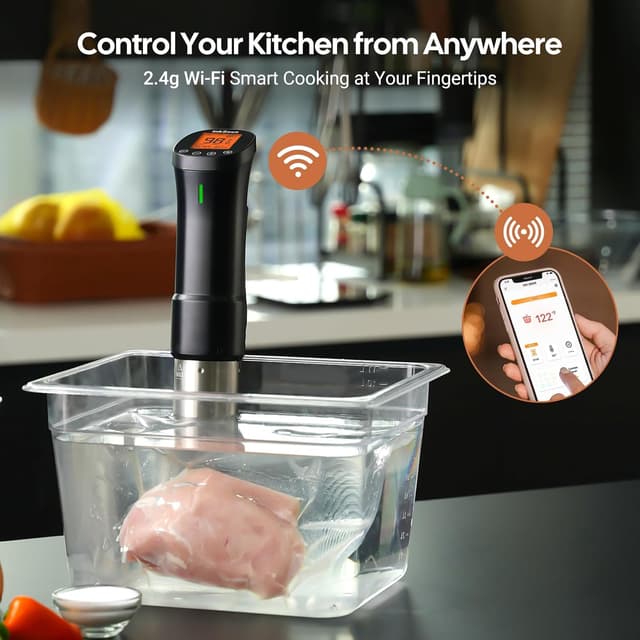 Detalle 2 de InkSous ISSV-200-W 1000W Wi-Fi Sous Vide Cooker
