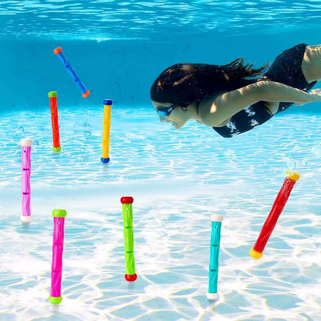 Detalle de JOYIN Diving Sticks Pool Toys (8 pcs) – Underwater training dive sticks for kids