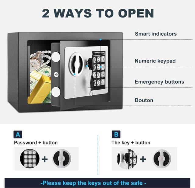 Detalle 2 de SINZUX 6.6L Digital Steel Safe 230ร170ร170 mm ๐