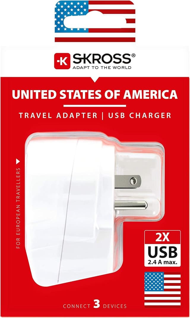 Thumbnail 5 de Adaptador Europeu a Estados Unidos con USB SKROSS 1500281 🌎