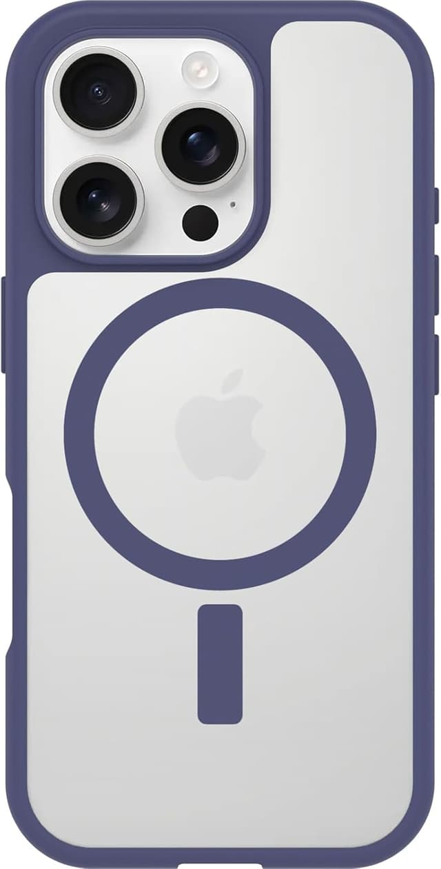 Detalle 2 de OtterBox React Series MagSafe per iPhone 16 Pro: cover ultrasottile antiurto e trasparente/viola