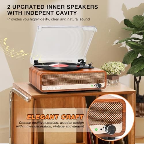 Detalle 2 de Udreamer Platine, tourne-disque Bluetooth avec 3 vitesses